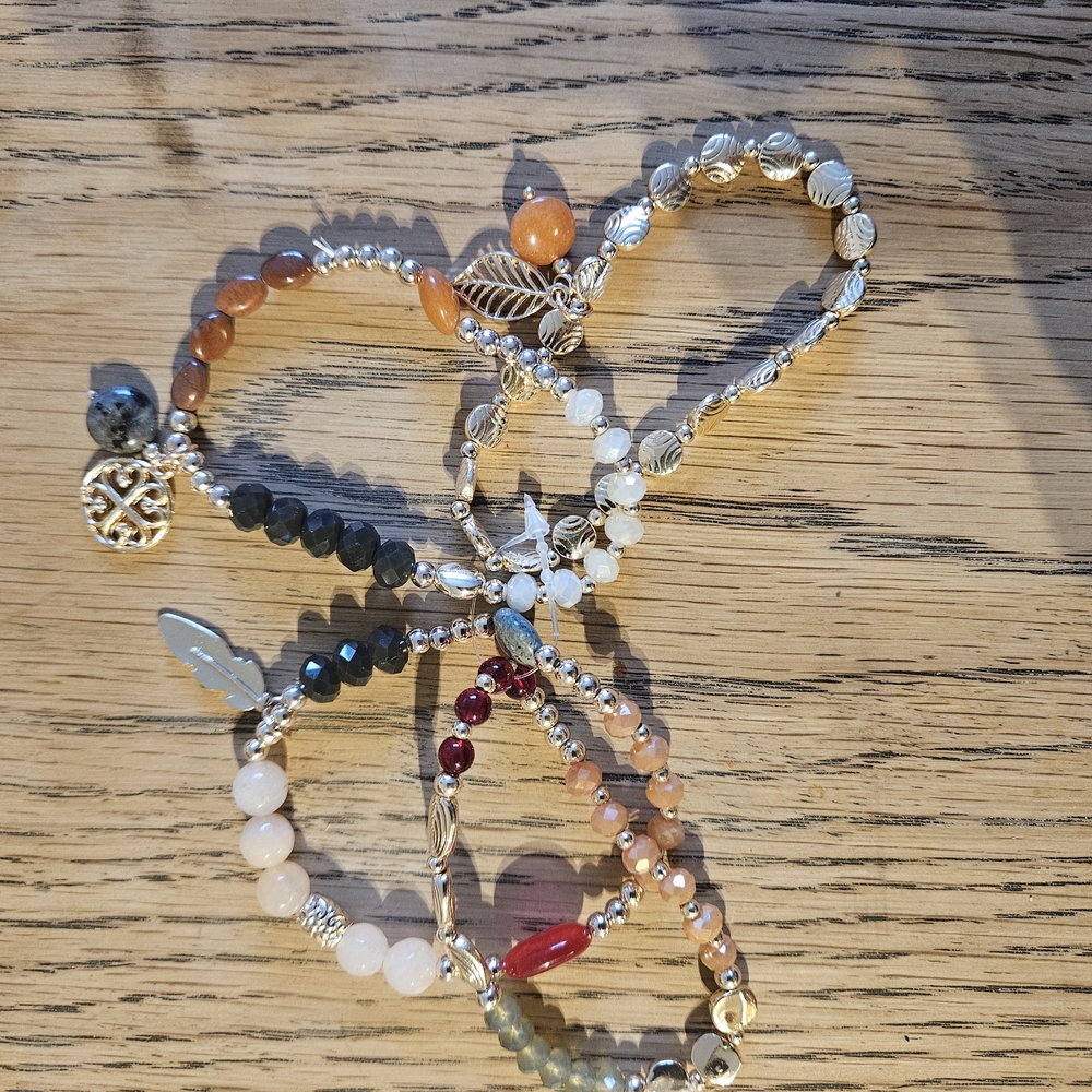 Elegant Multi-Color Beaded Bracelet Set